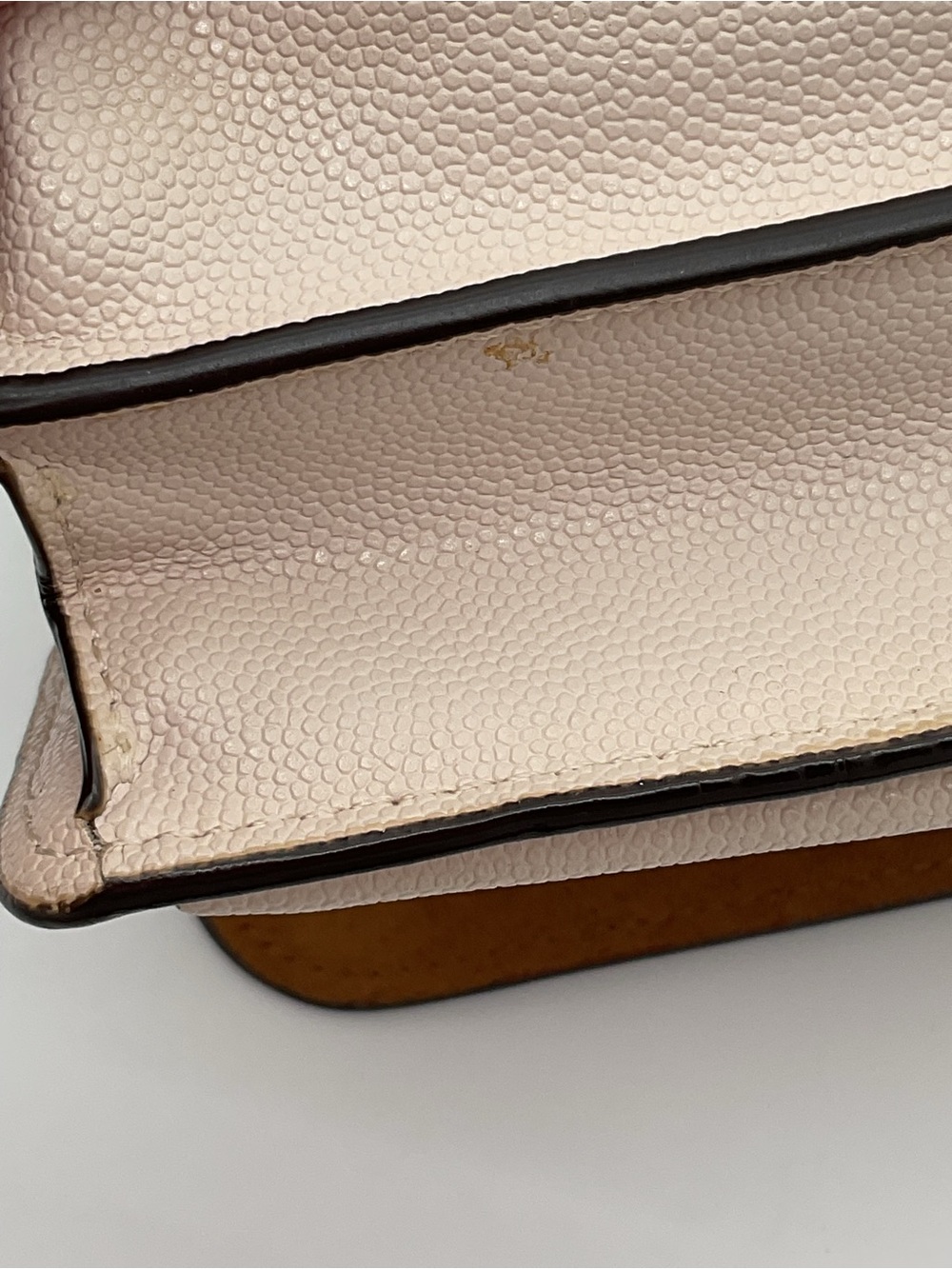 Coach Mini Klare Pebble LeatherCrossbody in Light Beige with Gold Tone Chain - Picture 13 of 16